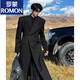 ROMON black long godfather shoulder pad woolen coat men's winter thickened cleanfit Cthulhu civilian windbreaker jacket black [upgrade] 90% buyers choose 2XL 150-165Jin [Jin equals 0.5 kg]