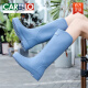Cartelo Botas de lluvia de alto tubo japoneses para mujeres ropa de moda no deslizamiento, impermeable y zapatos de goma resistentes al desgaste para cocina de mar tubo largo botas de lluvia de fondo suave 689 botas de lluvia para mujeres amarillo 39