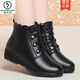 Woodpecker genuine leather thick-soled wedge mother cotton shoes for women 2025 winter new cold-proof and warm leather shoes wool short boots khaki plus velvet insurance rubber sole 36 standard size