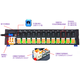 2/3/4/6/8/12 channels DC switch distribution module fuse with switch indicator light for each channel 12 channels spring terminal