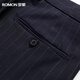 Romon suit men's double-breasted casual retro suit suit slim shopping mall same style wedding groom's dress