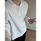 Digada American Henry Neck Waffle Waffle Sweatshirt Men's Men's Spring and Automne and Winter Plus Fleece Underpants T-shirt long à manches longues décontractées