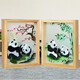 Laoxiuguan Shu embroidery panda double-sided embroidery ornaments crafts Chinese-style gifts for foreigners souvenirs Beech wood frame-Bamboo Panda (JD shipment)