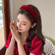 Zushange Red New Year Headband Autumn and Winter High-end Women's 2025 New Headband Retro Hairpin Christmas Hair Accessories Burgundy Velvet Headband