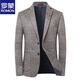 ROMON suit men's autumn and winter business casual suit jacket versatile men's wool single suit plaid jacket top 03 gray L 175