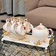 QIPAI high-end tea set set for moving into a new home, wedding gift, complete tea set for home hospitality, ceramic teapot, teacup, high-end tea set, 15-piece set, 847 gift box