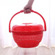 Hank's red basket for weddings, housewarming hand-held basket, worship basket, red wedding basket with lid, red large size