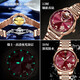 Longaina Swiss Certified Watch Women's Mechanical Watch Impload Luminoso 2024 NUEVA LUMHER LUXURY WELD WELLS BETING BINT L6169 VINO RED + Certificado