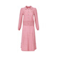 Dema Shi New Gentle and Elegant Chinese Style Button Lapel Knitted Jacket and Skirt Suit for Women Pink XL