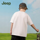 Jeep Kinder kurzärmeliges T-Shirt für 2025 Frühlings- und Sommer-neue pure Baumwolljungen und Mädchen loser Druck trendy kurzärmelig White-1349 140 [Empfohlene Höhe 135-145 cm]