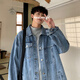 Foss Phil Denim Jacke Herren Frühling und Herbst Lose Casual Jacket Retro Top Trendy Brand Herrenkleidung HQ1204 Blau XL