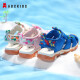 ABCKIDS Children's Shoes Girls Sandals 2024 Summer New Children's Sandals Non-Slip Breathable Baotou Beach Shoes Girls' Shoes (One Size Larger) Sapphire Blue Size 32