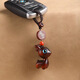 Jingyuan Pavilion jusqu'à Ping'an Santalwood Deer Keychain Car Pendant Couple Couple de téléphone mobile Chaîne suspendue Décoration Hanging Yilu [Ping'an] Barbie Sandalwood - Modèle de trèfle