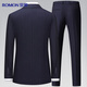 Romon suit men's double-breasted casual retro suit suit slim shopping mall same style wedding groom's dress