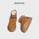 DAPHNE达芙妮雪地靴女加绒加厚东北保暖大棉靴冬季新款复古美拉德厚底短靴 驼色 加绒 跟高4.5cm 37 (235mm) 标准码
