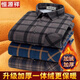 Hengyuanxiang Camisa cálida Camisa caliente Los hombres de manga larga de mediana parte de los hombres, camisa a cuadros enhoraborada de terciopelo, pelaje de algodón puro de gran tamaño, traje de invierno de invierno rojo 9902 más terciopelo en espesor 2xl 180 tamaño [recomendado 150168 Jin [Jin equivale a 0,5 kg]]]
