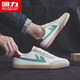 Huili men's shoes, low top canvas shoes, men's 2025 summer new versatile casual sneakers, couples comfortable soft sole running shoes, rice gray green (057) 40