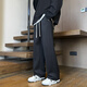 顶峰保罗（Dingfengbaoluo）休闲裤男秋季潮牌宽松直筒百搭透气运动阔腿长裤子9789黑色2XL