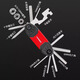Permanent bicycle repair tool set 16-in-1 hex wrench socket mountain bike repair and maintenance red