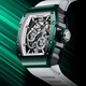 
BONEST GATTI German watch men's automatic mechanical watch hollow waterproof luminous wine barrel men's watch Valentine's Day birthday gift BG9903-A4 Venom Green