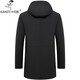 Caniti mink lining men's coat real mink fur one-piece mid-length hooded parka with rex rabbit sleeves middle-aged dad style black XL