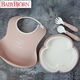 BabyBjorn imported children's baby meal tray spoon learning to eat baby meal tableware set gift box supplementary food bowl macaron pink meal tray + fork spoon disassemble