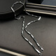Jingruo pt950 platinum rhombus sweatshirt chain Ou Hao same style domineering Cuban necklace men's riding crop chain as a gift for boyfriend Alloy steel color (not fading)