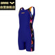 Arena girls' one-piece swimsuit sun protection professional swimming medium and large children's flat-angle comfortable and quick-drying children's JMF5011 blue 140