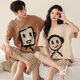Arctic Velvet (Bejirog) reines Baumwollpajamas im Sommer im Sommer ein Mann und eine Frau kurzärmelige Hose Pullover Cartoon Freizeitkleidung Anzug 686 Paare [reines Baumwoll] 2xl weibliche M+ Männer