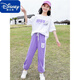 迪士尼（Disney）童装夏装套装2024新款10岁女孩中童大童洋气短袖衣服炸街两件套15 829紫色 150cm