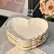 
Xibai Shenggao Beauty Ceramic Bowl Household Eating Bowl Vegetable Plate Double-Ear Soup Bowl Underglaze Colored Tableware Bowls Chops Bowls and Dish Set 8.25-inch Love Plate 4 [1391] Gold-border