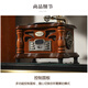 欧蒂诺 迷你留声机造型蓝牙音箱音响双喇叭重低音炮插卡便携式小型播放器不可放唱片插电款 101胡桃色