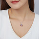 Queen of Pearls Half Summer Time 12-13mm Perfect Round Purple Pearl Pendant with Silver Chain Women's Birthday Gift