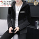 
Woodpecker (TUCANO) woolen jacket for men in spring, autumn and winter 2024 new men's jacket autumn plus fleece top casual Korean version men's clothing 9923 brown (added plus fleece) thickened 4XL