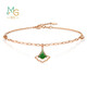 Chow Sang Sang Little Green Dress 18K Rose Gold Mint Ginkgo Leaf Rose Gold Bracelet 92255B Pricing 19cm