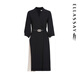 ELLASSAY [Même modèle à Tong Yao] Spring New Two-Color Spliced Three Acid Robe Acid for Women EWF351Y15100 Classic Black L