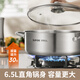 SUPOR hot pot special pot 304 stainless steel double bottom large capacity uncoated soup pot induction cooker household multifunctional pot 6.5L stainless steel hot pot 30cm