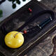 DL 1998 Fat Donglai same style beeswax safety buckle pendant natural Russian material white flower chicken oil yellow amber men and women necklace hanging diameter about 45mm