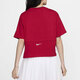 Nike (NIKE) short-sleeved women's clothing 2025 summer new fitness training sportswear half-sleeved round neck breathable casual short T-shirt pure cotton HF6291-687 fitness red XL