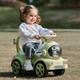 Helinte four-wheel seating children's electric car baby car child toy adult can push car charging child car gift fresh green [remote control + large battery pedal throttle push rod guardrail + Bluetooth music