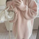 
Qinhuafang mid-length sweater covering the butt lazy style plus size large size fat mm mid-length sweater for women in autumn and winter loose and lazy black 9901 single-piece sweater 5XL size 200-230Jin [Jin equals 0.5 kg]