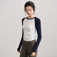Xue Qianman yoga clothing top women's contrasting color sports long-sleeved Pilates training clothing quick-drying running fitness clothing autumn and winter