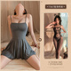 Zhiwen pareja coqueteo de pijamas sexy velocidad de ataque de seda negra bateador de batalla de bata de sexo sm vergüenza pareja estimulante falda de madrastra de alta gama (2 piezas) 6625 falda de suspensión + 7567 calcetines abiertos de la entrepierna (envíe calcetines) de una talla (peso recomendado 80-120 Jin [Jin iguala 0.5 kg])