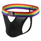 Long Night Manman Men's Underwear String Gay Rainbow Belt Sexy Gay Front Hollow en forme de Y Sing Single Ding Hot Perspective Red M (73-80 cm)