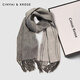 CinvaiKrose autumn and winter scarf women's pure wool 100% warm scarf double-sided shawl boys birthday Christmas gift for girls gray limited gift box packaging