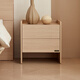 Quanyou Home Furnishings Wood Style Double Drawn Bedside Table Chinese Simple Bedroom Storage Cabinet Storage Small Cabinet Furniture