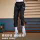 Veidoorn Hosen Sport Männer Bindungen Füße amerikanische Traininghose Lose Drawess Nahaufnahme Basketballhosen v1342 (gewebt schwarz) m