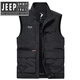 JEEP SPIRIT吉普精神2025春秋马甲男多口袋中老年摄影背心休闲钓鱼工装马夹男 灰色 2XL