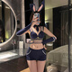 Femenina de la policía Sexy uniforme de conejo sheriff cosal de lencería de Halloween minifalda expuesta B Seduction al aire libre Navidad 3879 Sexy Battle Bata Headband Fait Fake Corbol Bra Private Ropa privada Fantasma Pantalones Abalone Vagina desnuda