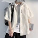 Chaoxiden sombre sombre chemise courte à manches courte de style Summer Summer Ins Trendy Harbor Line Taille Veste décontractée blanc xl